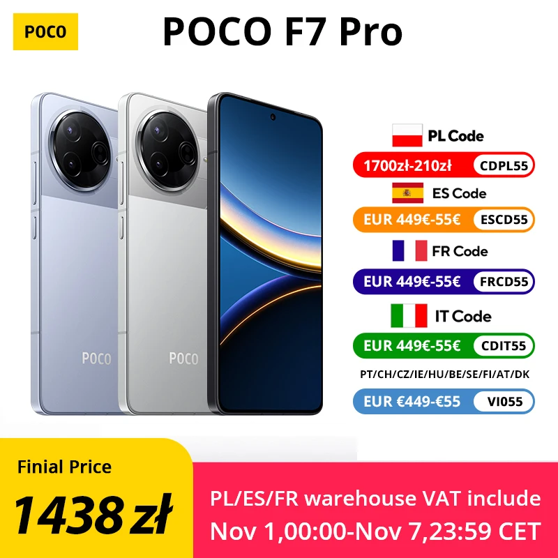 【Marchio+】 Versione globale POCO F7 Pro 5G Snapdragon 8 Gen 3 Fotocamera principale da 50 MP 6,67 "WQHD+ Flusso AMOLED DotDisplay 90 W HyperCharge