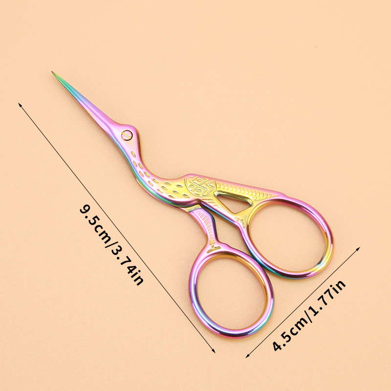 Stickschere, Regenbogen-Storchschere, Edelstahl, kleine Bastelschere, Schneiderschere zum Sticken und Nähen