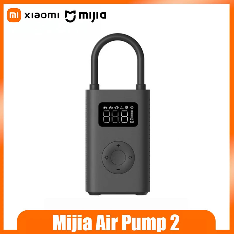 Xiaomi Mijia Air Pump 2 para bicicletas y pelotas, preestablecido digital de presión de neumáticos + parada de carga automática, carga rápida tipo C