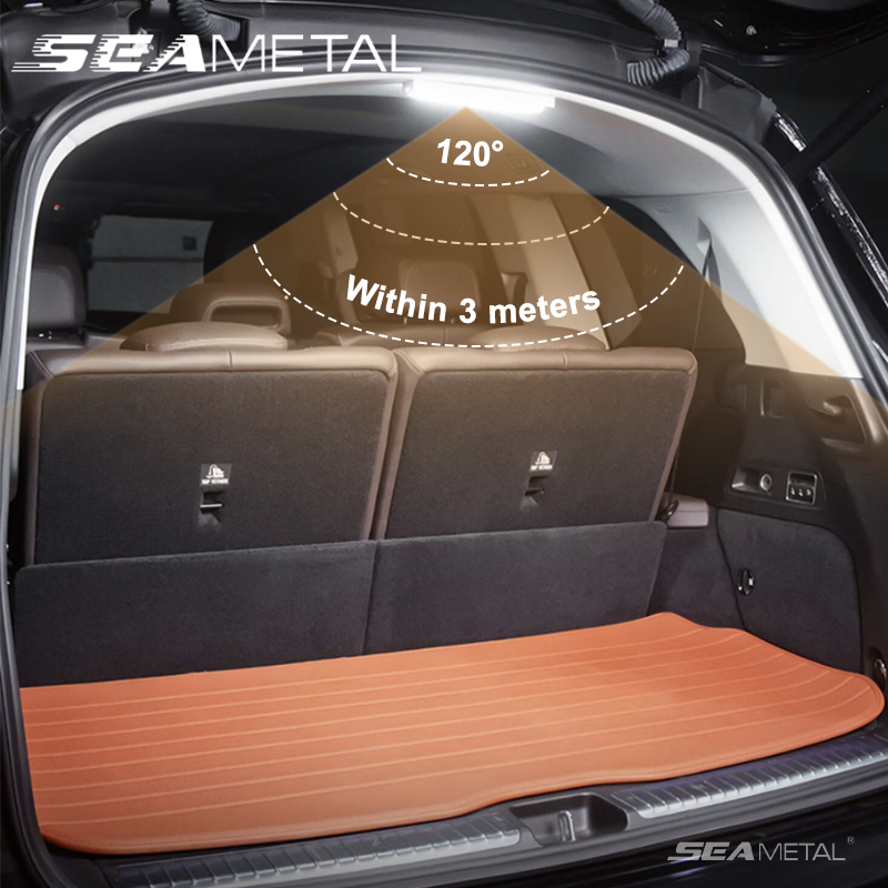 SEAMETAL Atualizado Sensor de Luz de Carro 3 Cores comutável Barra de Luz de Indução Automática para Carro USB Recarregável Led Sensor Lâmpada