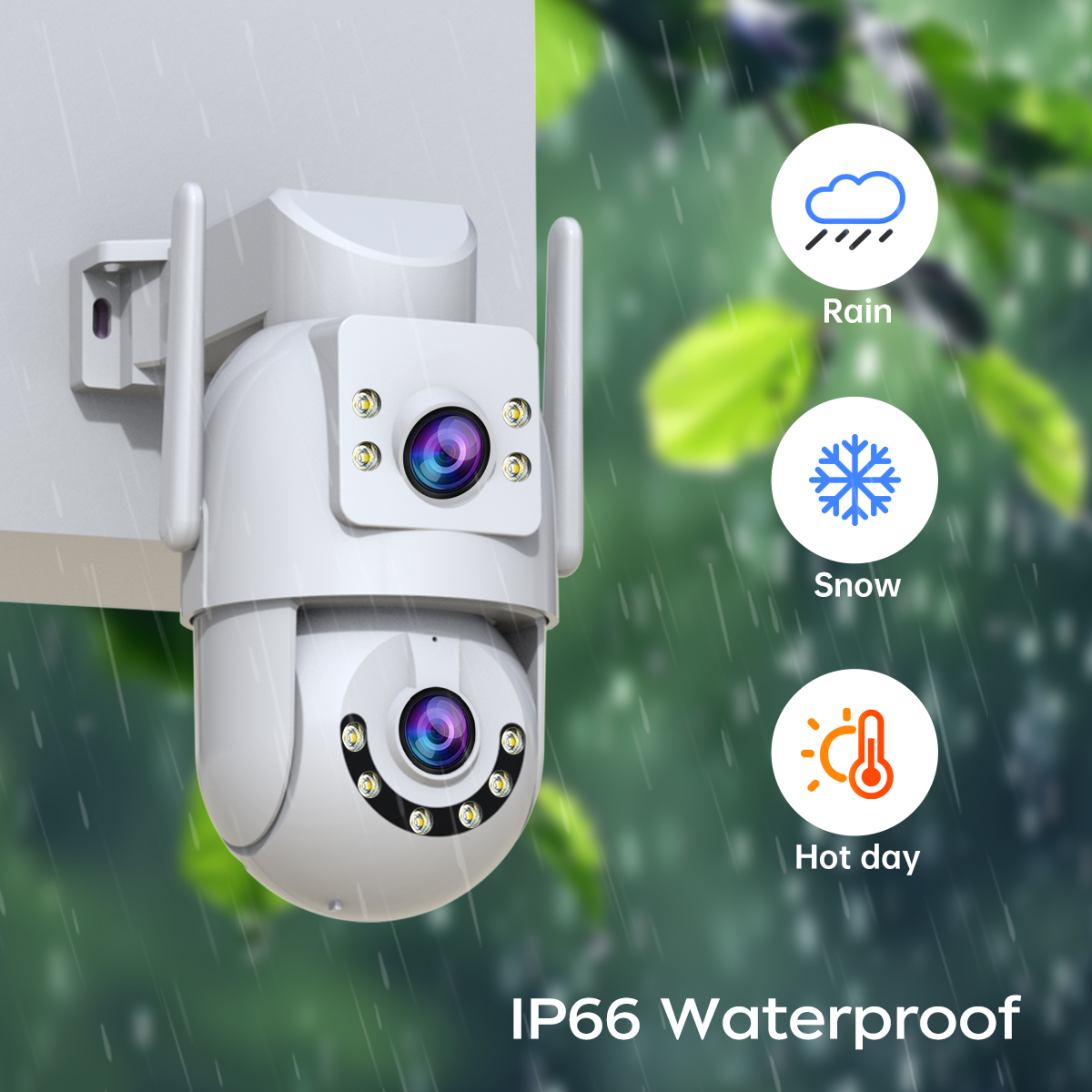 Jooan 4K 8MP HD Wifi กล้อง PTZ กลางแจ้ง 5G Wifi Dual Lens Security กล้อง IP 5X ซูม AI ติดตาม ONVIF กล้องวงจรปิดการเฝ้าระวังกล้อง