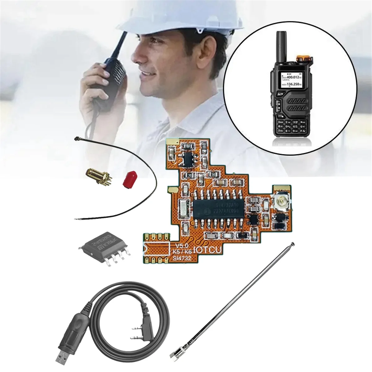 BABQ SI4732 V5.0 FPC Module+2M Chip+Antenna Full Kit for Quansheng UVK5 UVK6 HF Shortwave Full Band/Single Sideband Reception