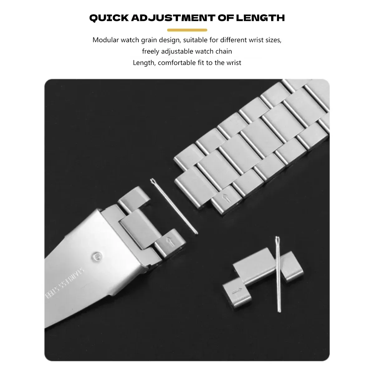 Bracelet en acier inoxydable sans espaces, ajustement rapide, pour Samsung Galaxy Watch 6 Classic 43 47mm, Galaxy 7 6 5 4 44 40 5 Pro, 45mm