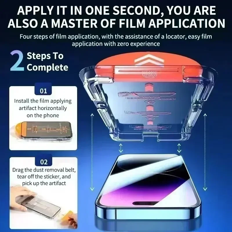3Pcs Dust Free Installation Privacy Screen Protector For iPhone 16 15 14 13 12 11 Pro Max Mini XS X 17 15 16 Plus Anti-spy Glass