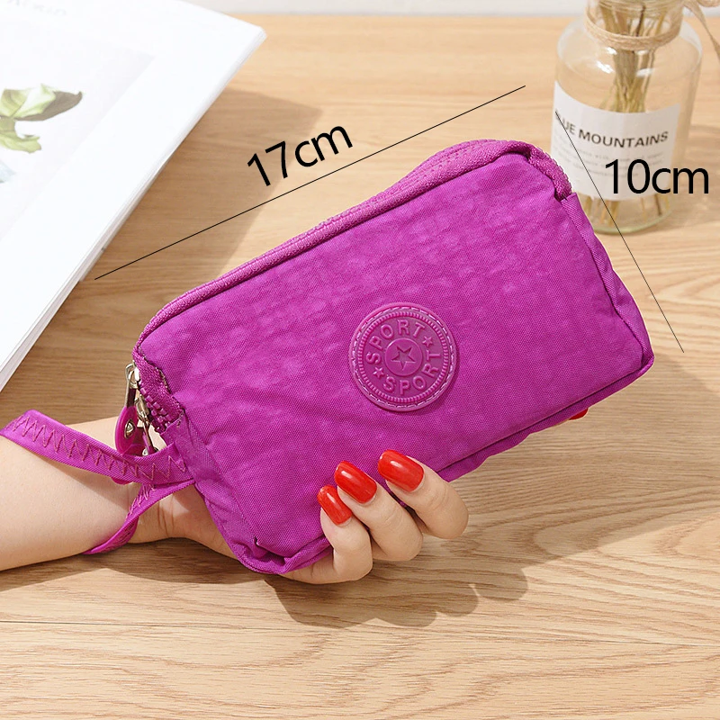 Portefeuille rétro à trois fermetures éclair de grande capacité, sac à main pour téléphone Portable, pince à billets pour étudiant, sacs de rangement simples portables à la mode pour femmes