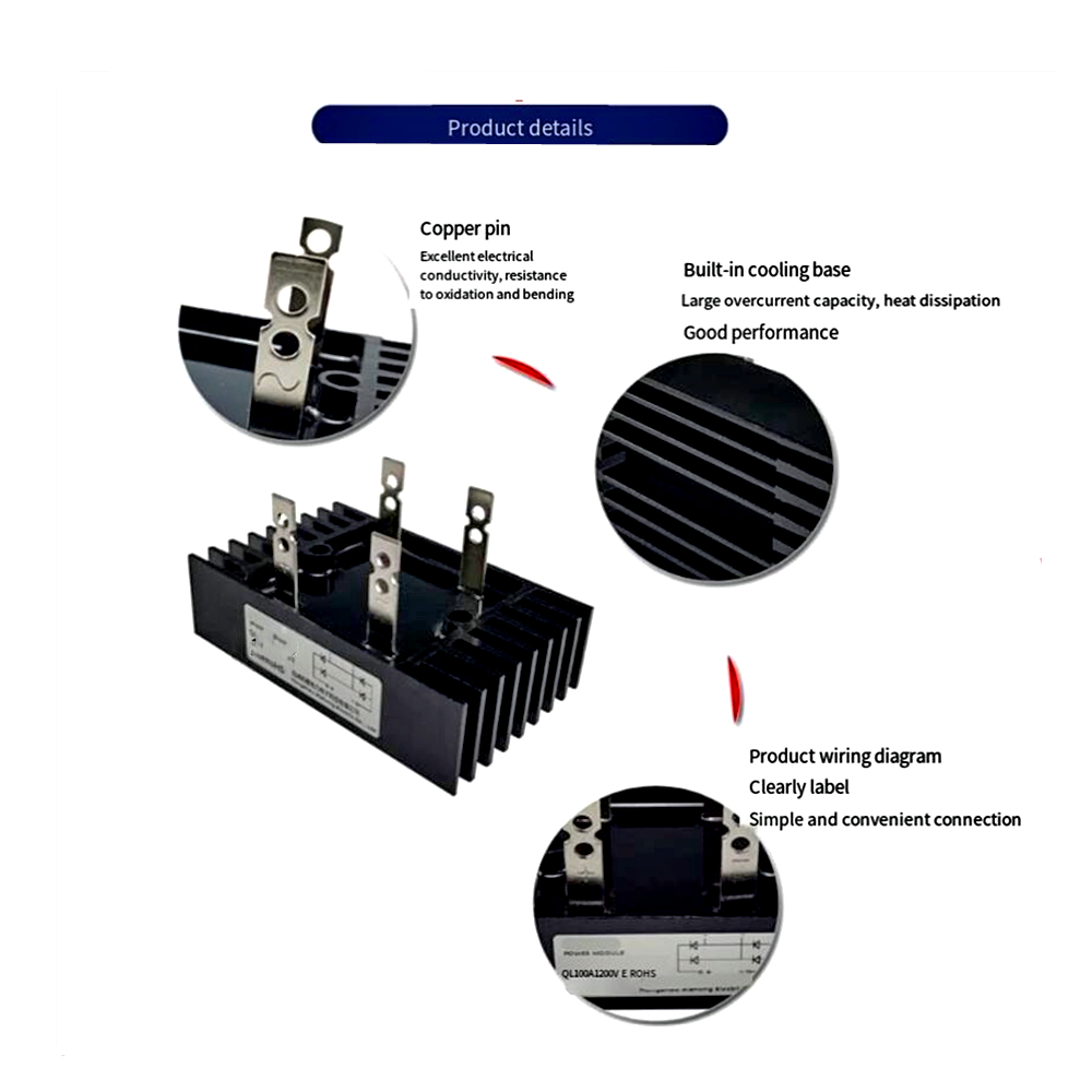 Ql100a 1000V einphasige Gleich richter brücke ql40a 60a 80a 100a 150a Gleich richter brücke 1000V 1200V 1600V QL100A-16 ql150a1600V