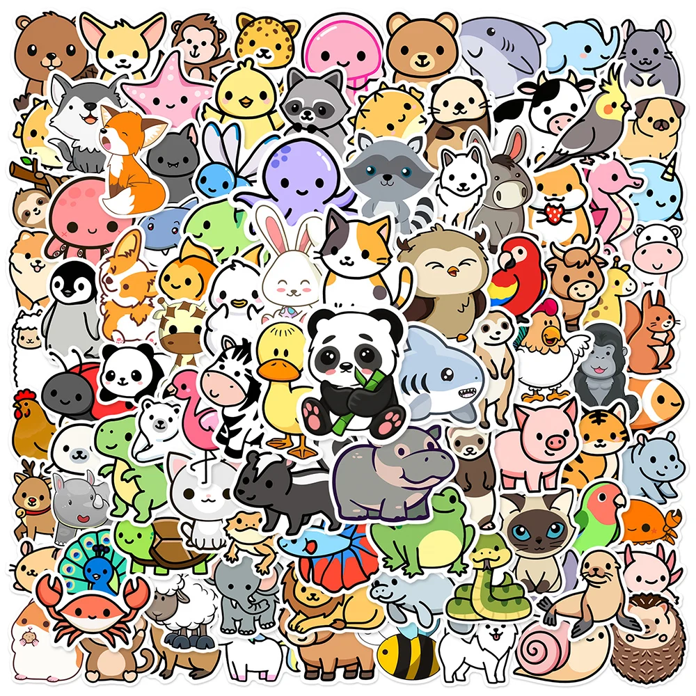 10/30/50/100pcs Simpatici Animali Del Fumetto Graffiti Adesivi per I Bambini Impermeabile FAI DA TE Telefono Laptop Valigia Kawaii Adesivo giocattoli regali