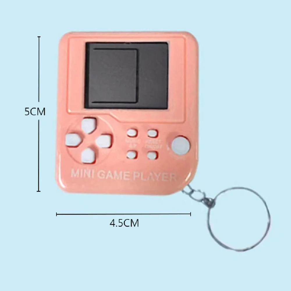 เครื่องเล่นเกมมือถือขนาดเล็กเครื่องเล่นเกมแบบพกพาเครื่องเล่นเกมแบบพกพา26เกมในตัวสำหรับพวงกุญแจห่วงโซ่ของขวัญสำหรับเด็ก