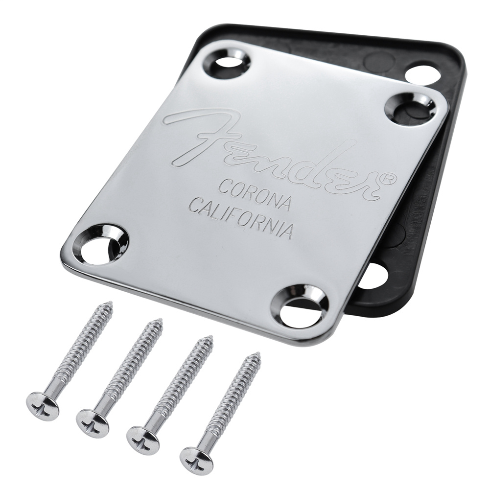 Placa de cuello de guitarra eléctrica de 4 orificios, placa de refuerzo de vástago, tablero de articulación de cuello de guitarra, deflector protector