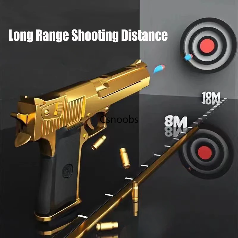 Mechanische automatische Desert Eagle Spielzeugpistole Shell Auswurf Airsoft Pistole kontinuierliches Abfeuern Soft Bullet Spielzeug für Kinder Schießen