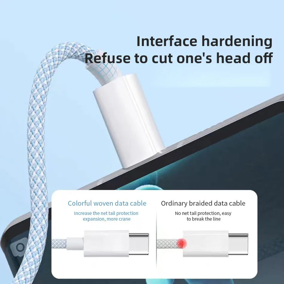 66W 3 In 1 고속 충전 케이블 Xiaomi 초고속 충전기 용 6A 마이크로 USB 유형 C 데이터 케이블 나일론 브레이드 케이블 1.2M/2M/3M