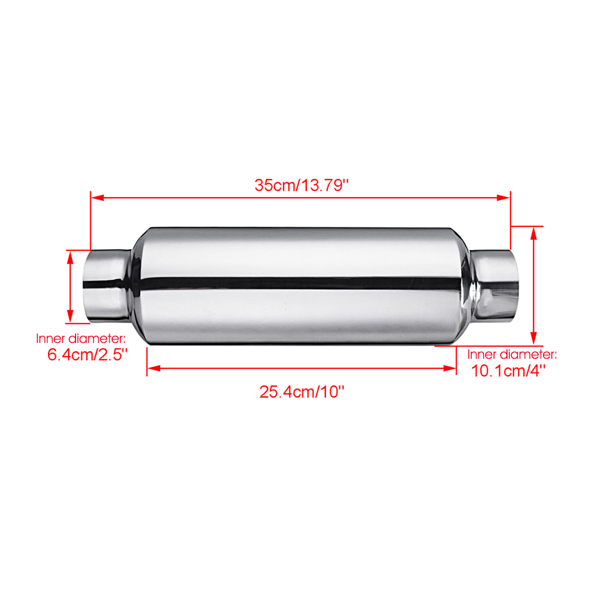 63 ミリメートル 2.5 "車の排気マフラーレゾネーターサイレンサーステンレス鋼マフラー先端排気テールチューブサイレンサーユニバーサル