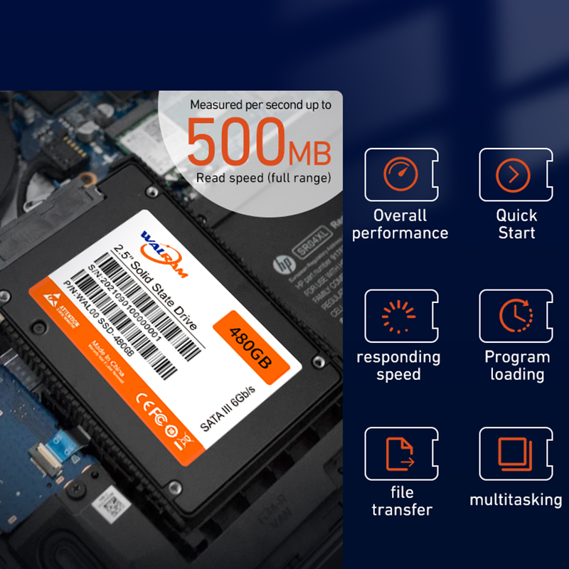 WALRAM SSD 120GB 240GB interne SATA3 disque SSD 2.5 1 to 128GB 512GB 256GB 480GB 500GB 2 to HDD Ssd pour ordinateur de bureau ordinateur portable