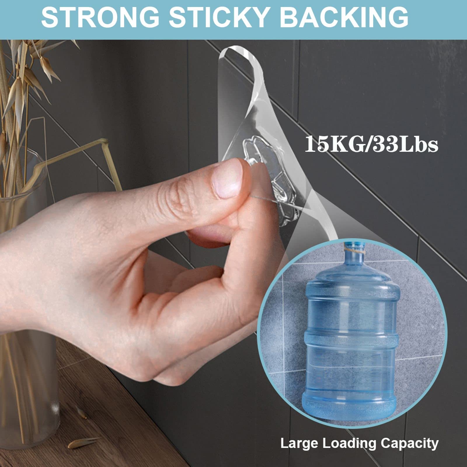 Ganci da parete impermeabili e resistenti all'olio, ganci adesivi per cucina, bagno, porta della doccia, porta da appendere alla parete esterna autoadesiva