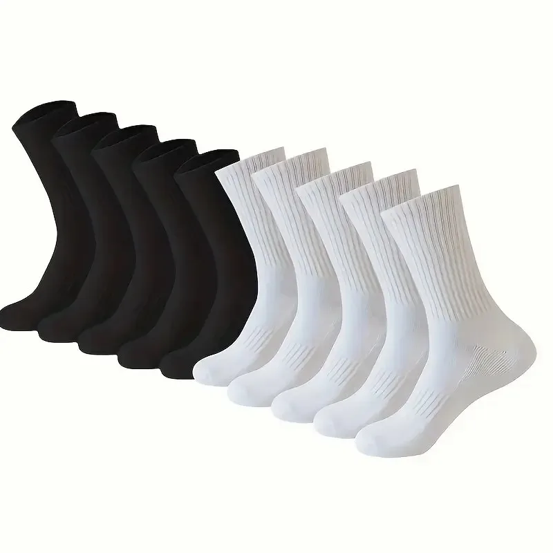 5/10/20 pares de calcetines neutros de Color sólido con cuello redondo primavera otoño absorbente de sudor transpirables cómodos calcetines deportivos para todas las estaciones