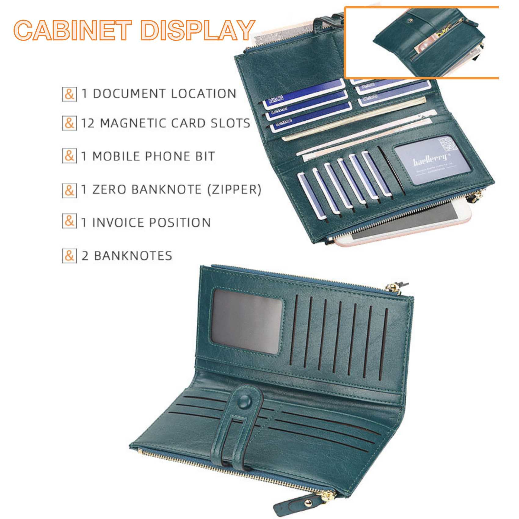 ขนาดใหญ่ความจุ Double Zipper BUCKLE กระเป๋าสตางค์หนังยาวสําหรับผู้หญิงแฟชั่น Multi-Slot กระเป๋าคลัทช์ VINTAGE กระเป๋าใส่เหรียญ
