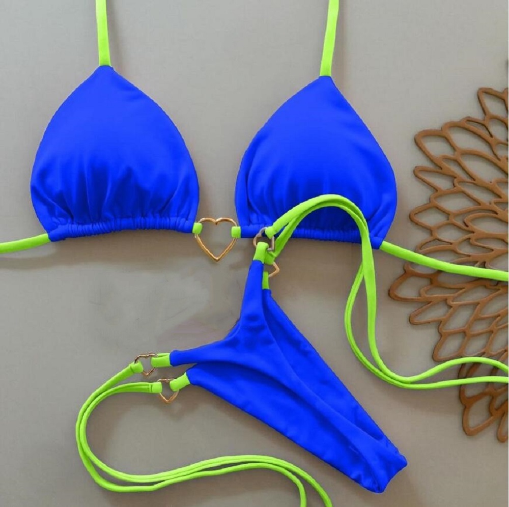 RUOTONSEPT seksowny Halter jednokolorowe bikini zestaw damski strój kąpielowy dwuczęściowy trójkątny stringi stroje kąpielowe strój kąpielowy brazylijski Biquinis