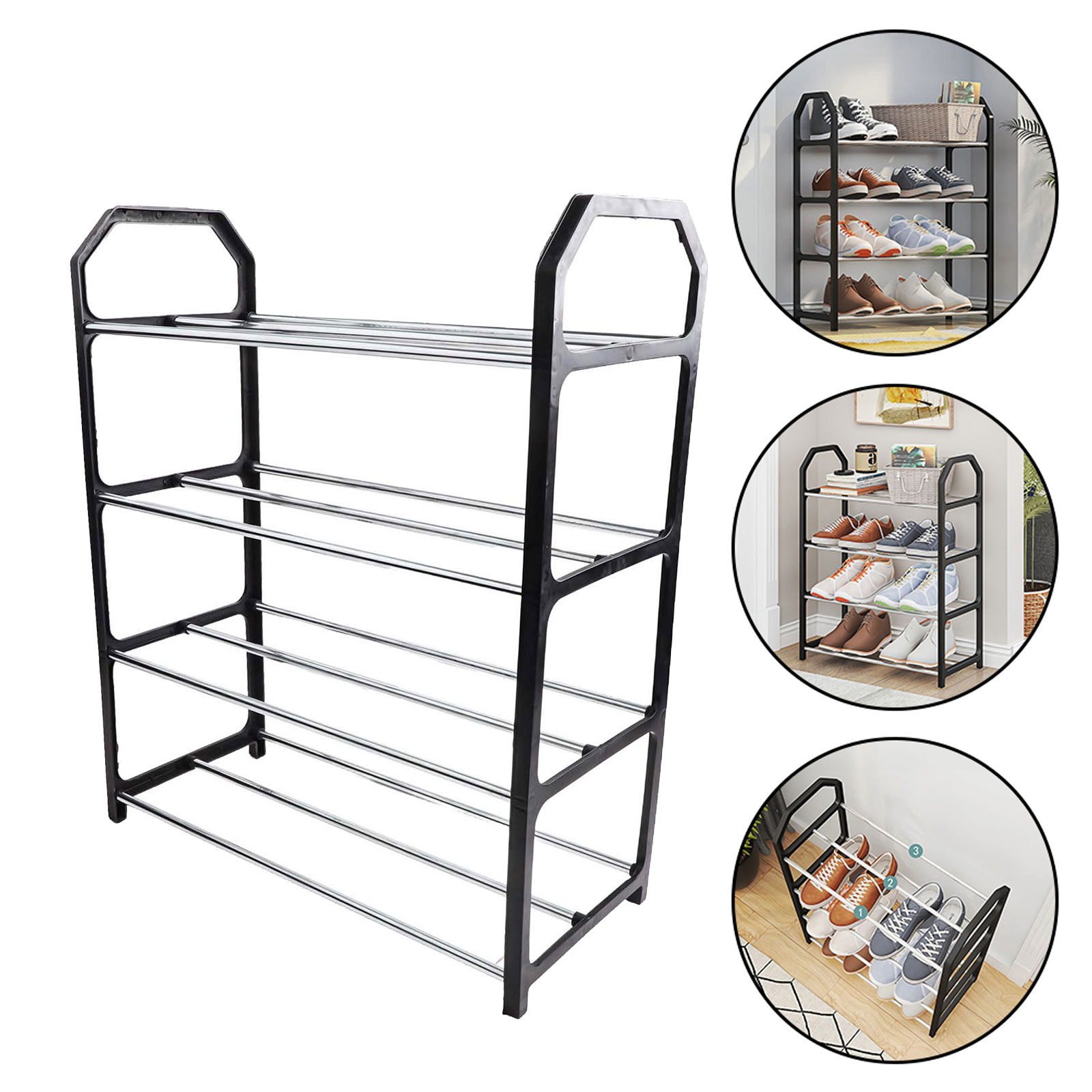 Zapatero de Metal de varios niveles, estante de almacenamiento de zapatos de 50x42x18cm, suministros de almacenamiento para el hogar para sala de estar, ahorro de espacio, 1 ud.