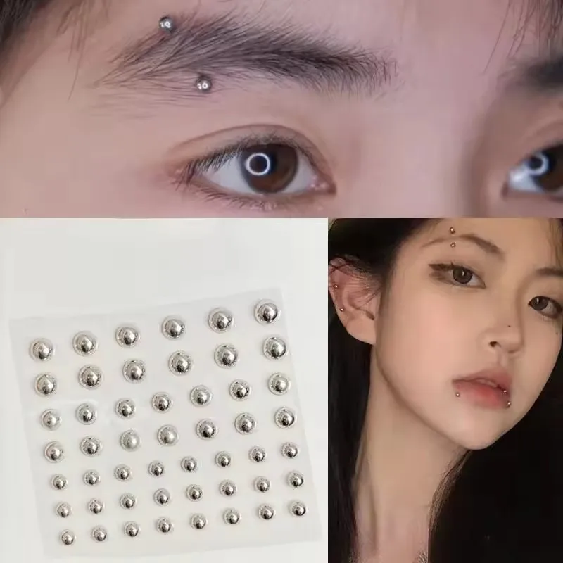 180 Uds. Pegatina para uñas de labios sin perforación autoadhesiva impermeable reutilizable labio falso uñas ceja nariz anillo cuerpo ombligo joyería