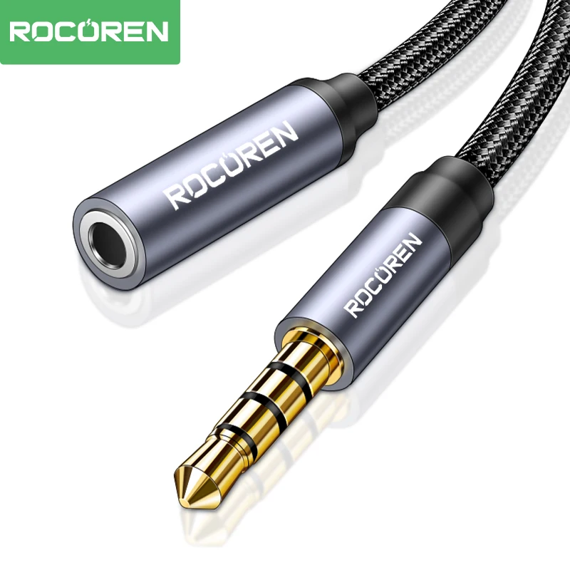Rocoren AUX-Kabel, 3,5 mm Klinke, Stecker auf Buchse, Audio-Verlängerung, Lautsprecherkabel, Konverter für Telefon, Kopfhörer, Laptops, Tablets, Adapter