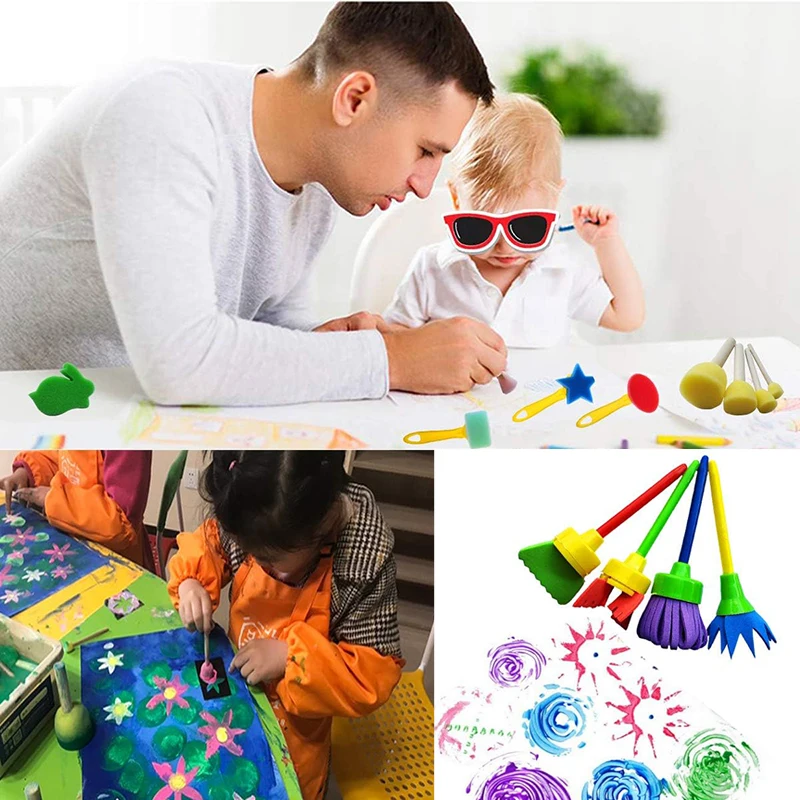 그림 스폰지 인감 브러시 키트 안료 인쇄 문화 교육 DIY 미술 용품 ​​초보자에게 적합한 드로잉 소품 TMZ