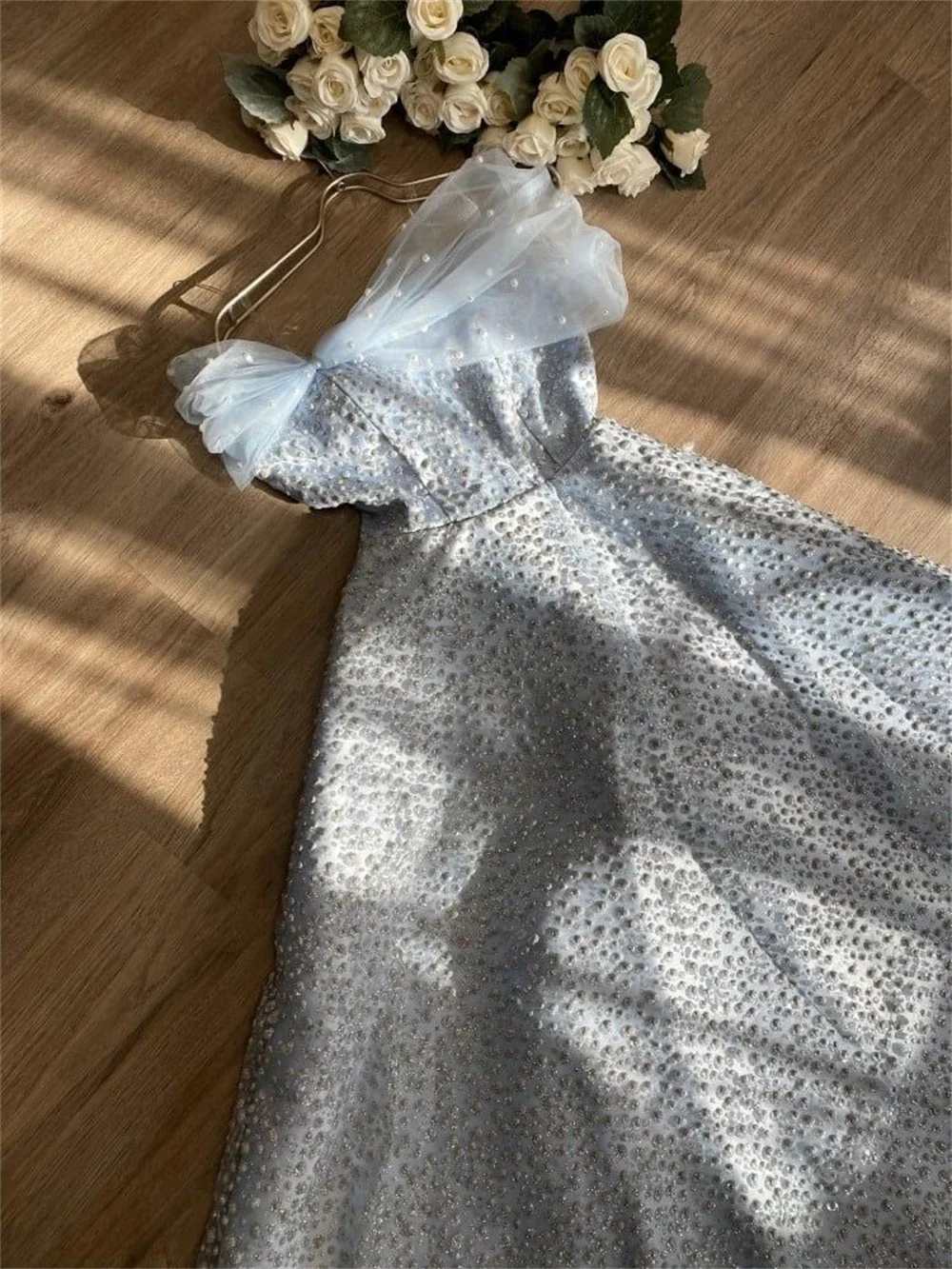 Customized Jersey Beading Evening Ball Gown Off-the-shoulder Bespoke Occasion  Long Dresses Classic Exquisite Modern Style Pastr