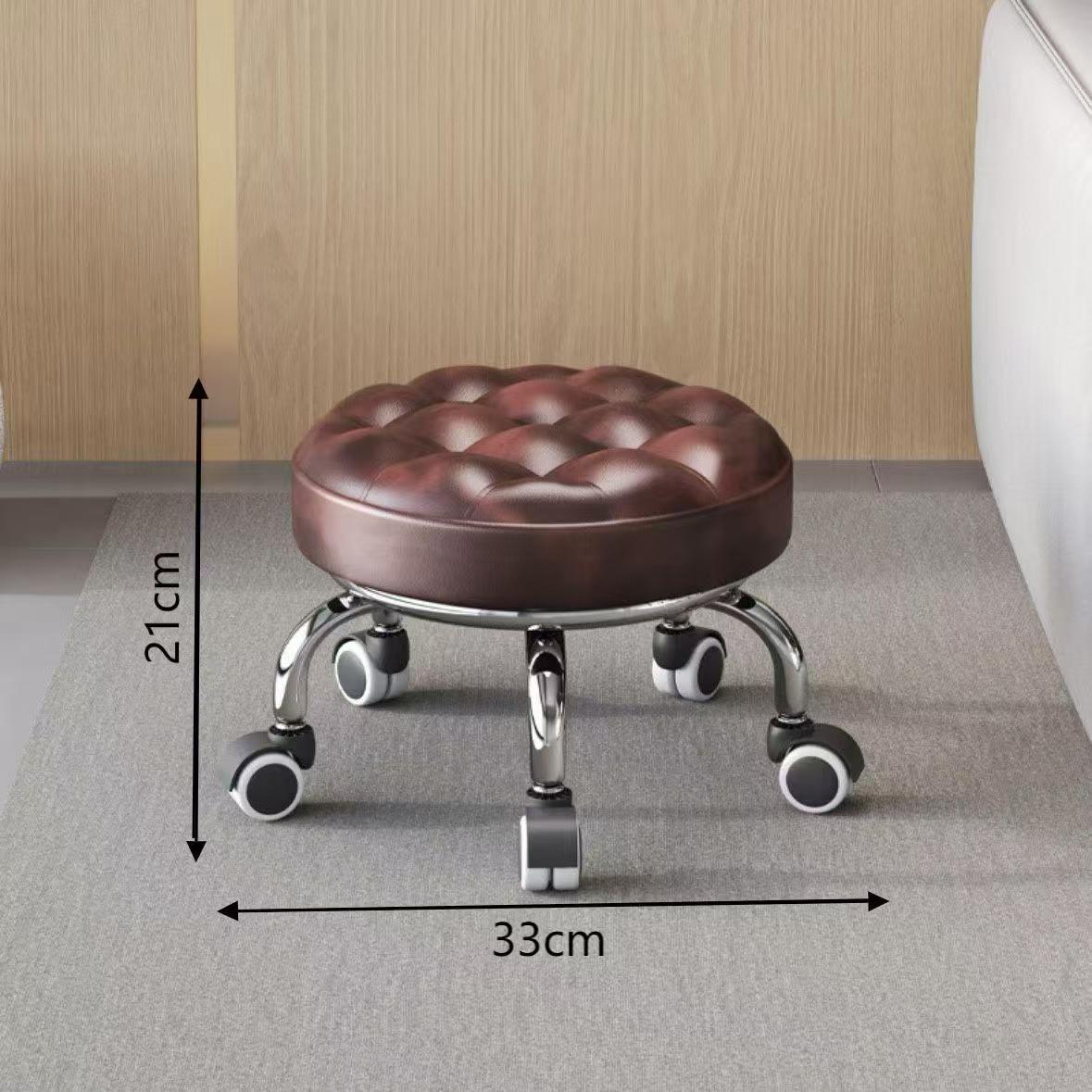 Taburete pequeño con rueda Universal, cómodo banco móvil sedentario para el hogar con polea de ruedas, taburete bajo con taburete redondo para bebé