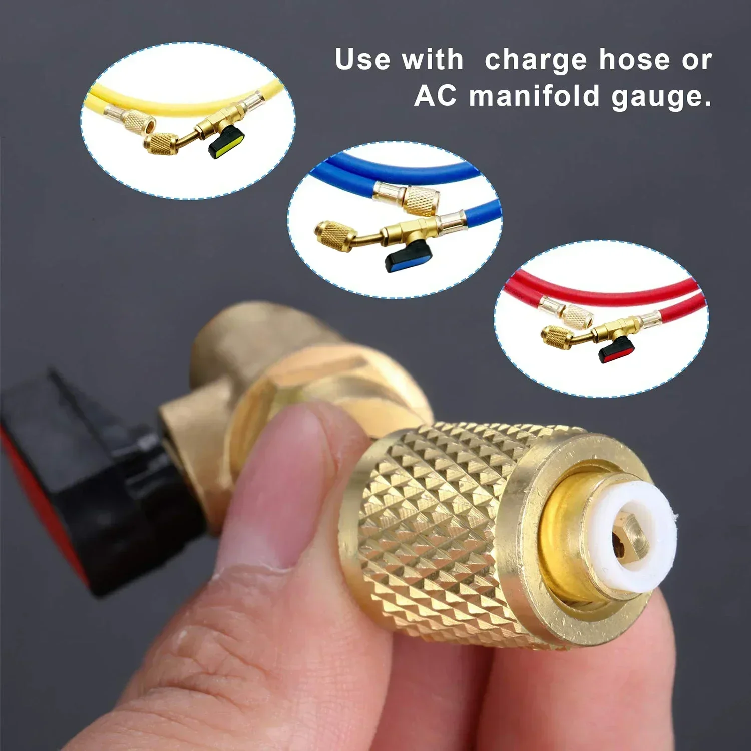 เครื่องปรับอากาศสารทําความเย็นวาล์ว 1/4 "SAE ตรงปิดวาล์วสําหรับ R134A R410A R22 R12 สายชาร์จ AC สารทําความเย็น