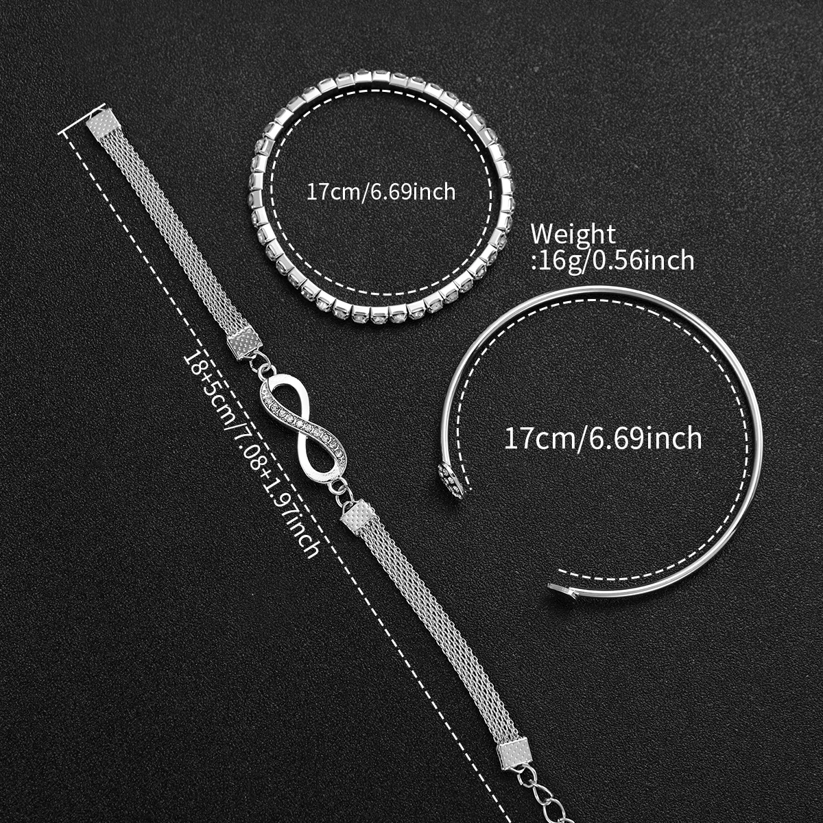 4 ชิ้น/เซ็ตนาฬิกาผู้หญิงแฟชั่น Rhinestone คํา Dial สตีลควอตซ์นาฬิกาสร้อยข้อมือชุด (ไม่มีกล่อง)