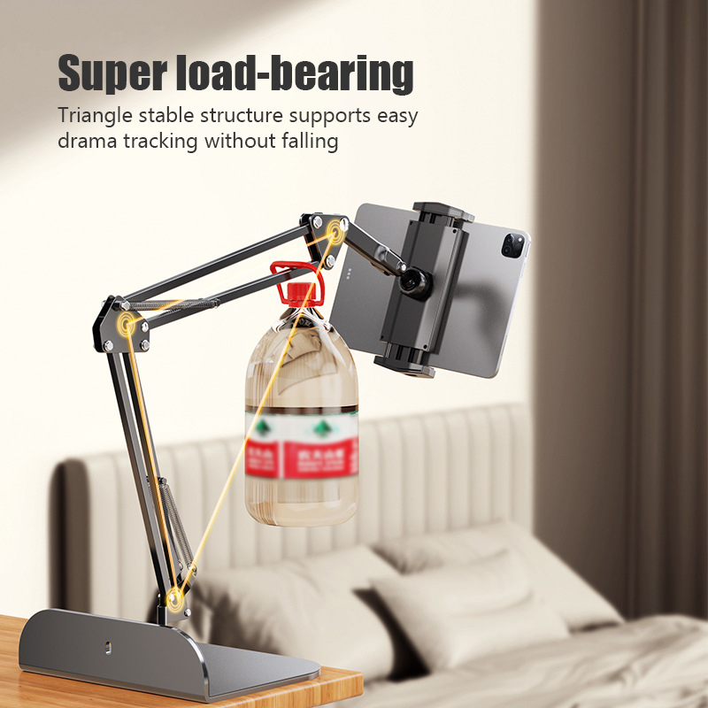 360 °   Rotierender langer Arm-Telefon-Tablet-Halter, Overhead-Ständer, Desktop-Bett, faule freitragende Halterung für Huawei Xiaomi iPhone iPad