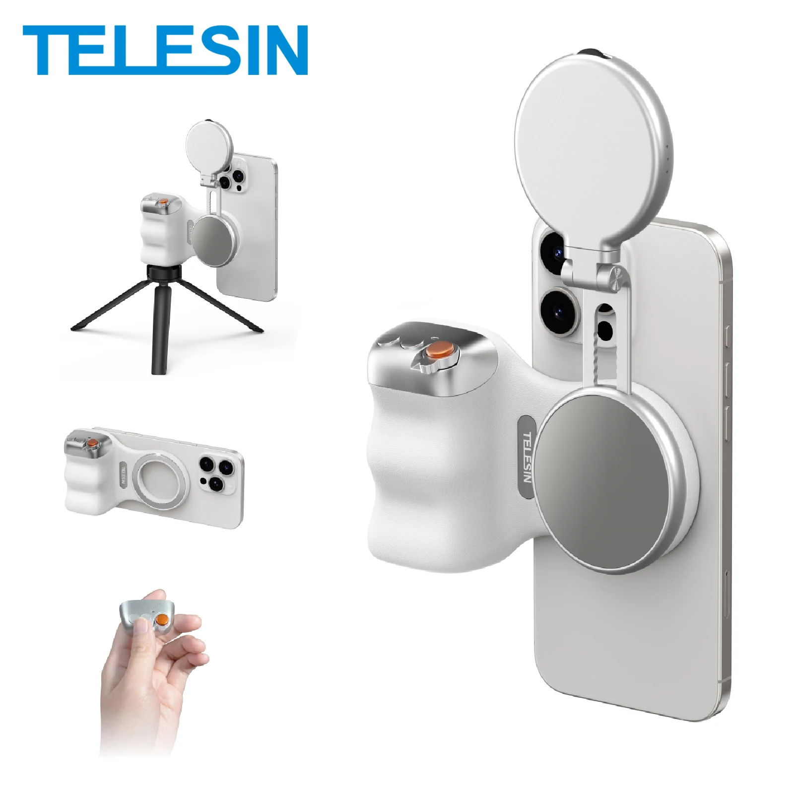 TELESIN Telefon Kamera Schießen Hand Grip Magnetische Smartphone Halter Schießen Hilfe Fernbedienung Griff Für Iphone Android Telefon