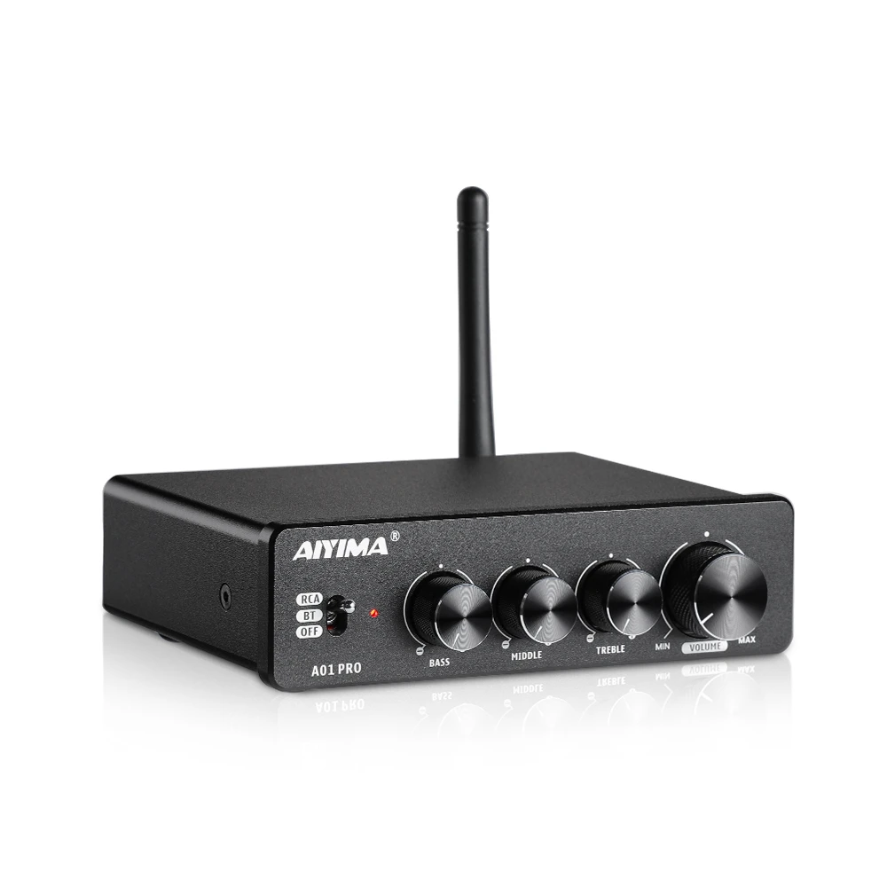 AIYIMA A01 PRO A01 amplificador de Audio TPA3116D2 Bluetooth potencia 100Wx2 amplificador de sonido HIFI 2,0 estéreo Clase D amplificador de cine en casa