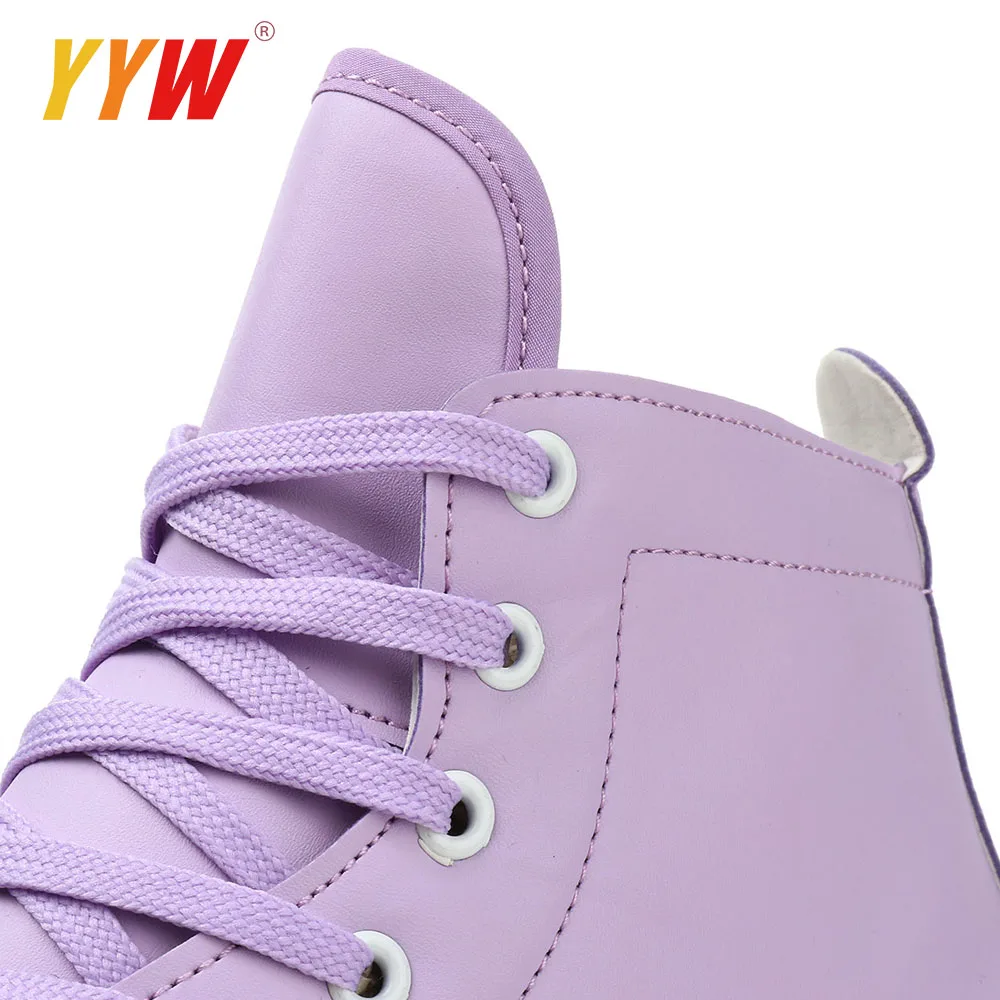 Frauen Weiß PU Leder Rollschuhe Skating Schuhe Schiebe Inline Quad Skates Turnschuhe Ausbildung Europa Größe 4 Räder Flash-Rad