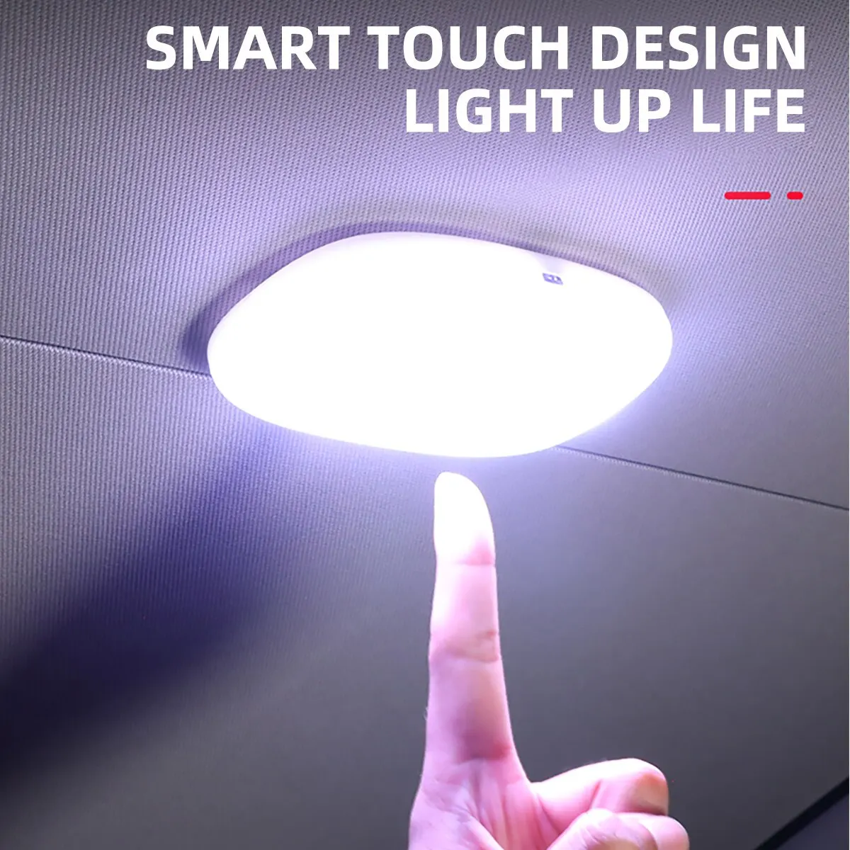 Mini sem fio RGB atmosfera levou luz, toque de luz, carregamento USB, auto telhado teto leitura lâmpada, iluminação interior do carro, 5V, 1pc