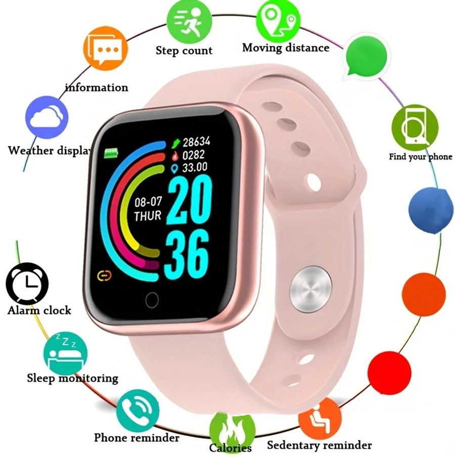 Smartwatch para mulheres relógios masculinos monitor de freqüência cardíaca eletrônico fitness relógio inteligente calorias leitor música 116plus y68 pulseira