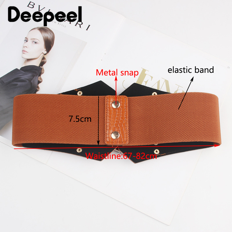 Deepeel 1pc 13*70cm Neue Mode Frauen PU Metall Cummerbunds Niet Elastische Dekorative Korsett Luxus Weiblichen Baum taille Gürtel