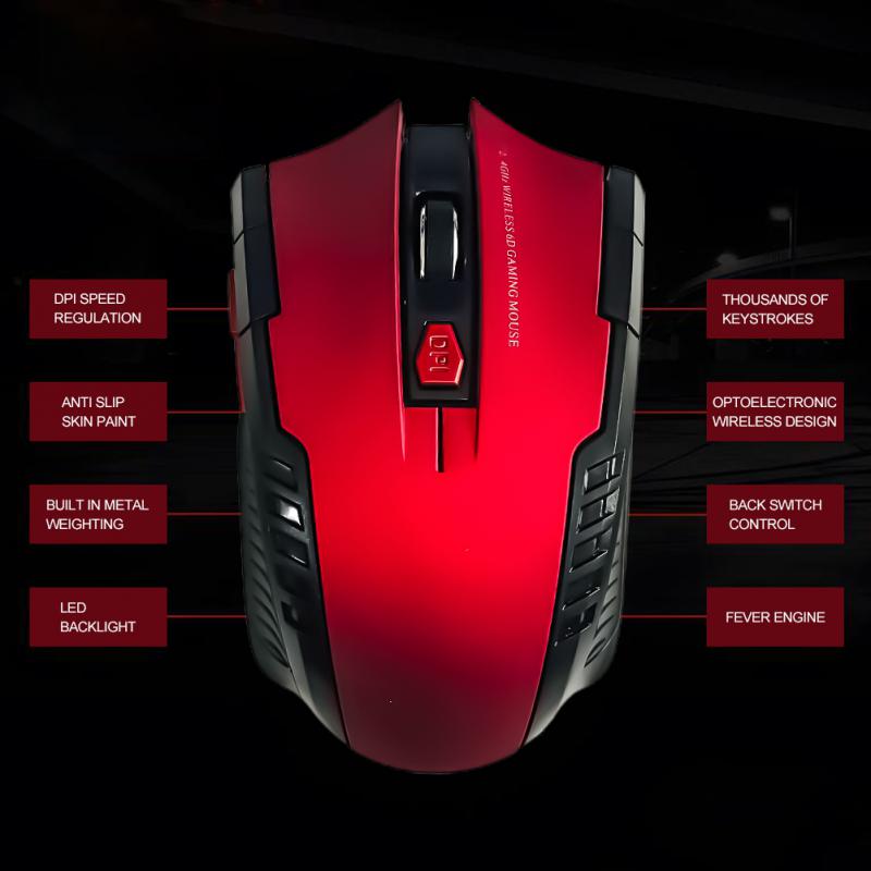 2.4 グラムワイヤレスマウス USB レシーバー 6 ボタンプロフェッショナル光学式ワイヤレスマウス USB 右スクロールマウスラップトップ PC ゲーマー用