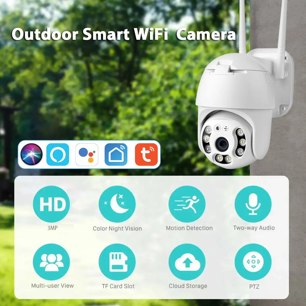 Kamera sieciowa Tuya 4MP PTZ WIFI, ochrona bezpieczeństwa, zewnętrzna, IP66 wodoodporna, kamera dwuzakresowa 5G, domowy monitoring wideo