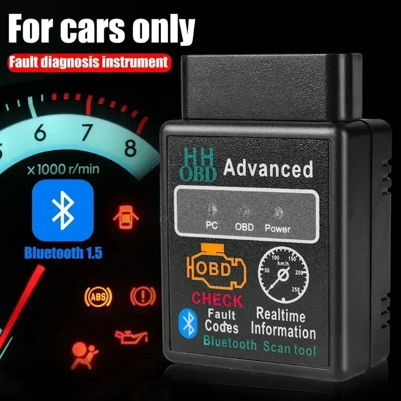 Escáner OBD2 para coche Compatible con Bluetooth Elm327 V1.5 lector de código herramienta de diagnóstico OBDII escáner de diagnóstico para Android IOS Windows