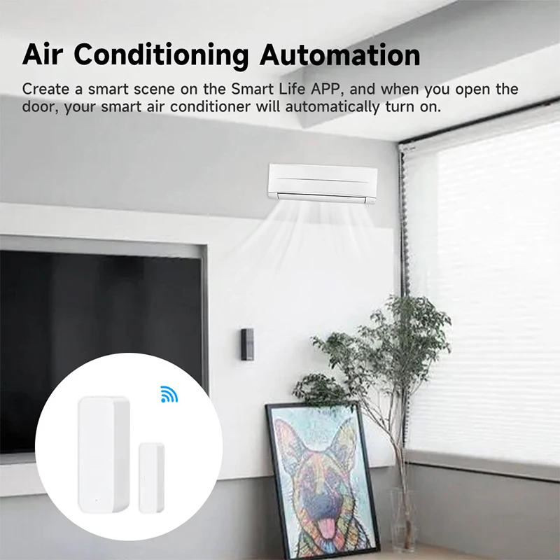 Tuya Zigbee Door Window Sensor Contact Sensor For Smart Home APP Remote Control Compatible With Alexa Google Assistant