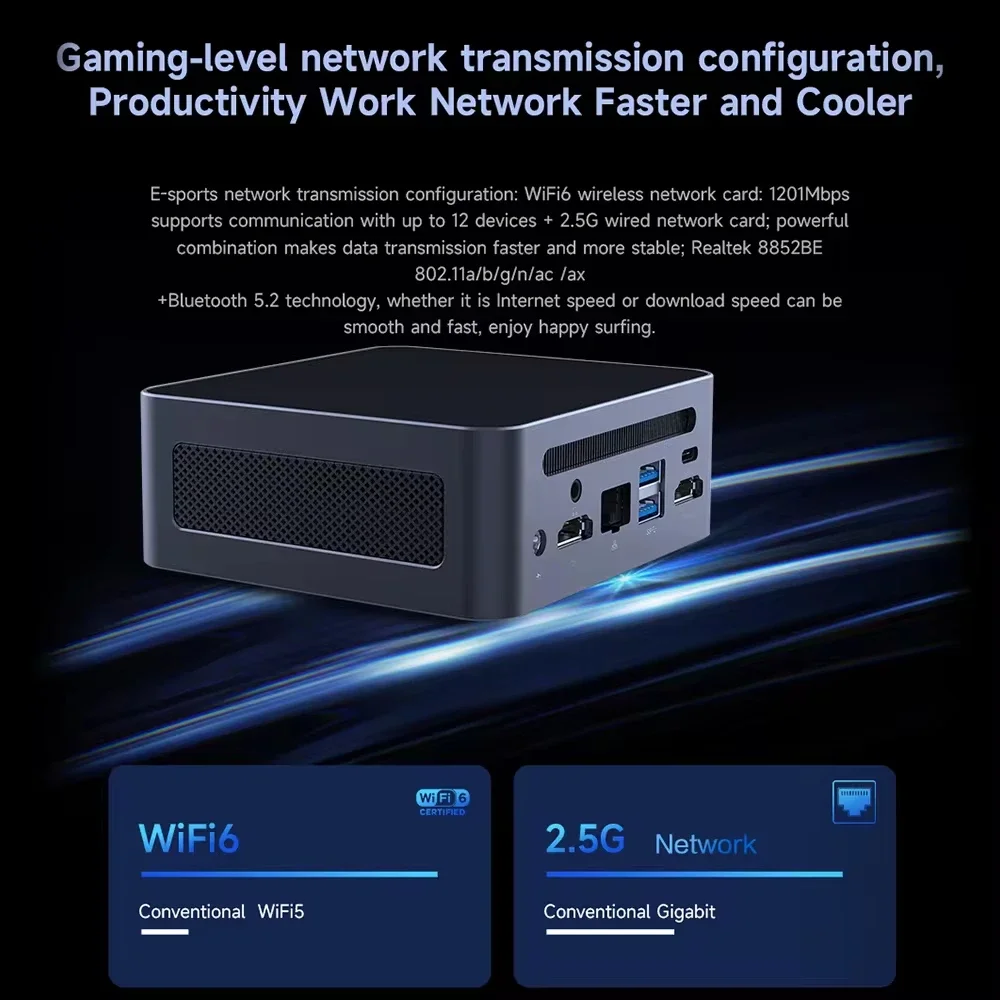 Soyo mini pc intel core i5-1340P (bis zu 4,6 ghz), s2 air mini desktop computer 16gb ddr4 1tgb m.2 nvme ssd typ c wifi 6 & bt 5,2