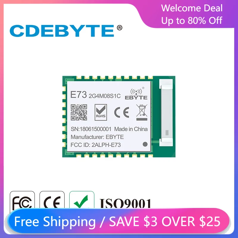 5Pcs NRF52840 E73-2G4M08S1C BLE5 RF Modul Bluetooth 4,2 Transmitter Wireless Transceiver 8dBm 120m 2,4 GHz Keramik Antenne IoT