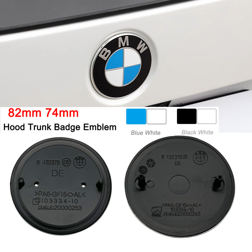 2 peças 82mm 74mm emblema do capô dianteiro do carro emblema do porta-malas traseiro para e30 e38 e39 e46 e60 e61 e90 x1 x3 x4 x5 x6 e70 e83 x5 f10 f30 f32