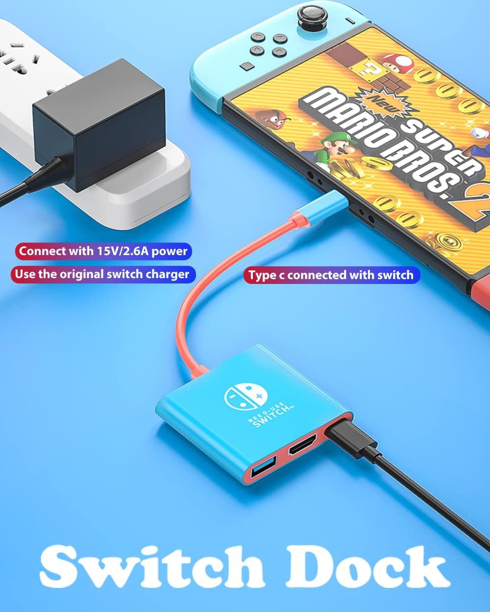 Switch Dock 4K HDMl UsB 3,0 Hub adaptador UsB c divisor TV estación de acoplamiento portátil para ordenadores portátiles Nintendo PciPad MacBook Air Pro