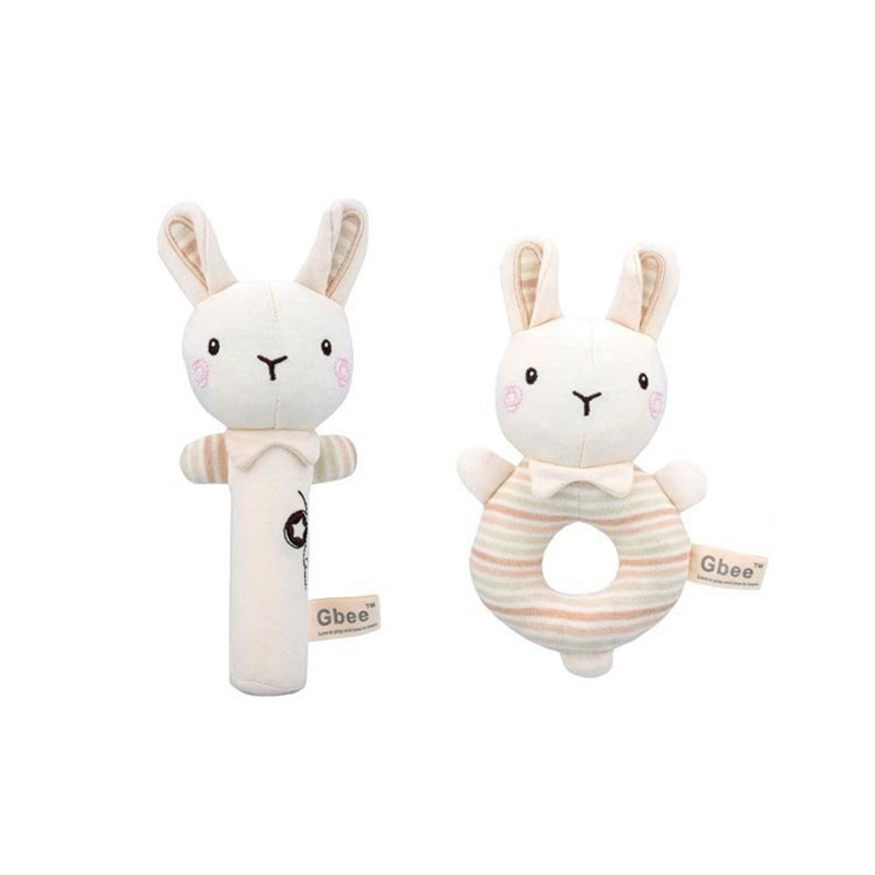 Chocalho de mão de algodão orgânico bebê brinquedo calmante infantil chocalho brinquedo para bebês