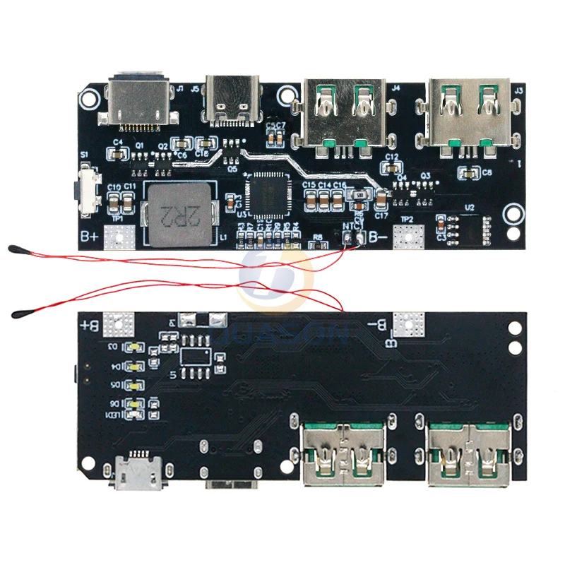 QC4.0 QC3.0 LED Dual USB 5 В 4,5 А 22,5 Вт Micro/Type-C USB Мобильный внешний аккумулятор 18650 Модуль зарядки Температура/Защита цепи