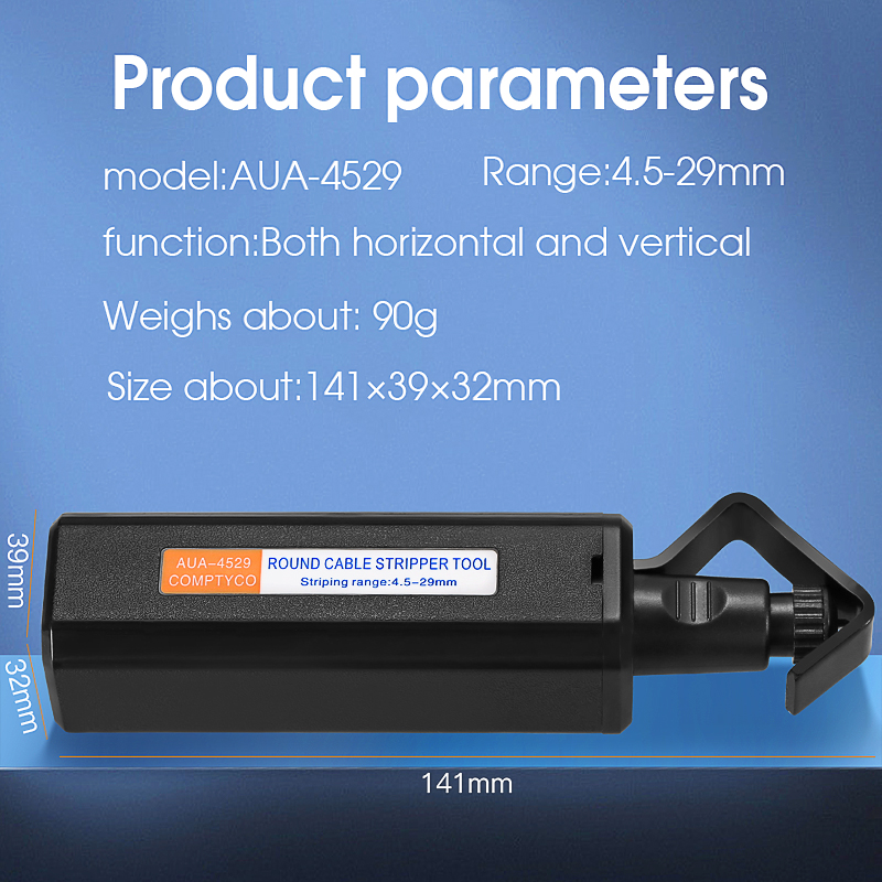 4.5-29mm/19-40mm Round Cable Stripper Fiber Optic Tool Optical Fiber Cable Jacket Slitter Longitudinal transverse Dual Use