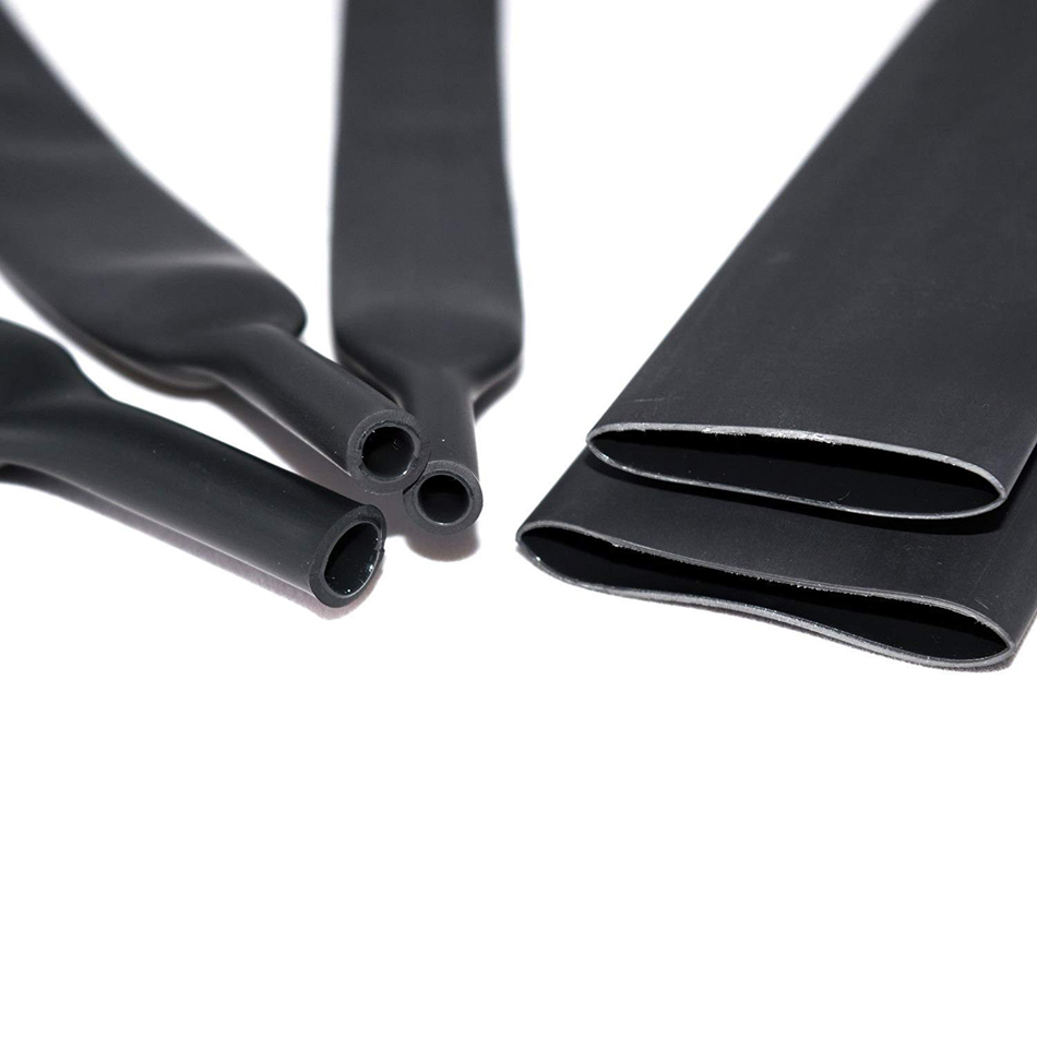 Manchon d'isolation de câble de tube thermorétractable noir, gaine de polyoléfine, gaine rétractable, étanche, électronique, 127 pièces