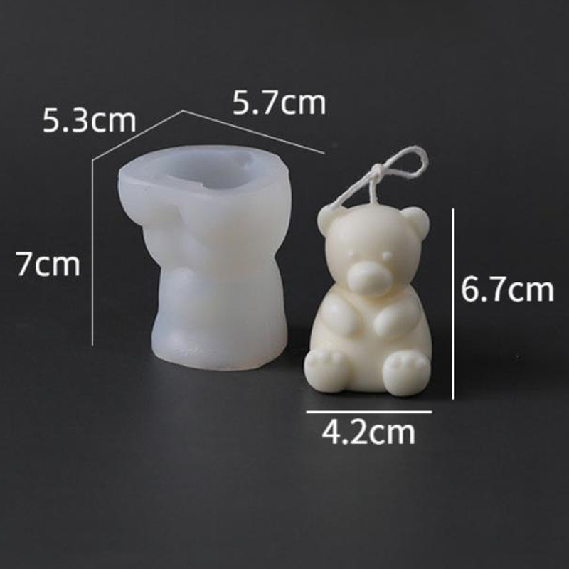 3d Nette Cartoon Bär Silikon Kerze Form Harz Gips Eiswürfel Backform Schlafzimmer Dekor Geburtstag Party Geschenke Hochzeit Souvenirs
