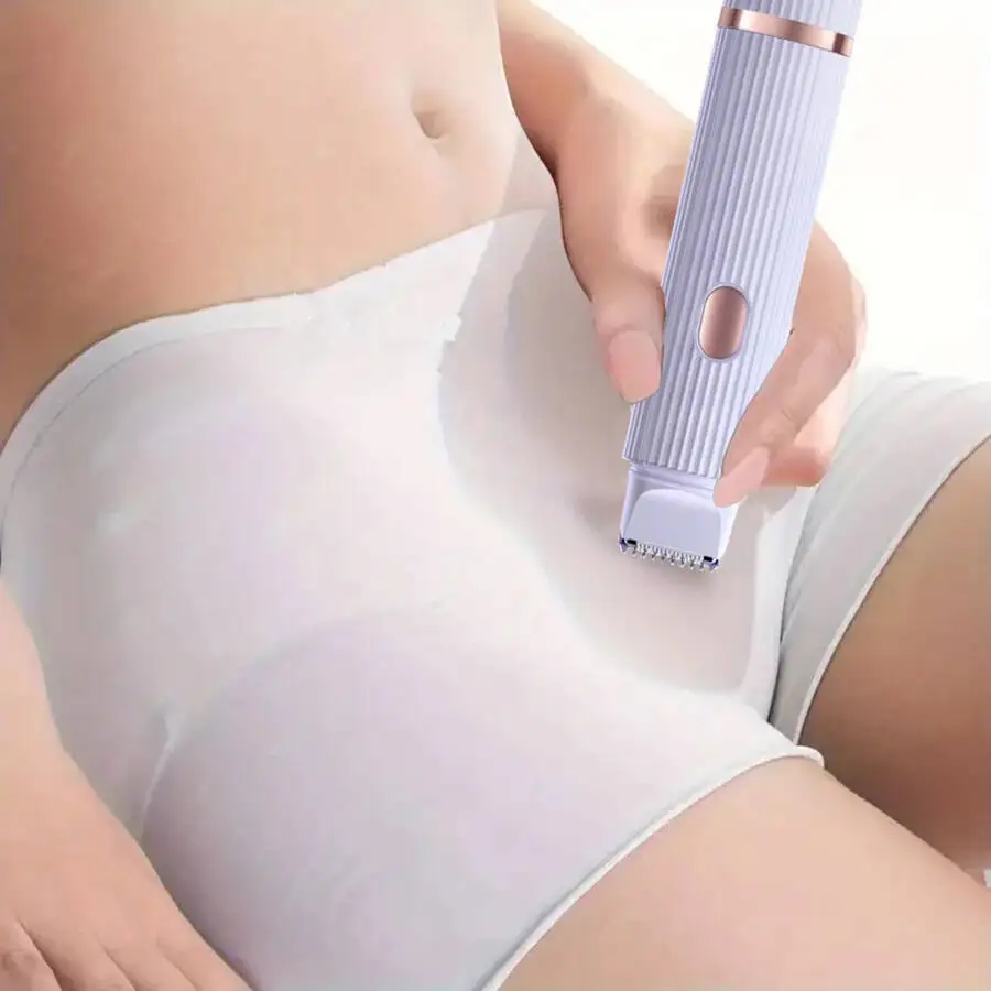 Afeitadora eléctrica dos en uno para mujer: adecuada para cejas, rostro, piernas y axilas, depiladora portátil en seco y húmedo